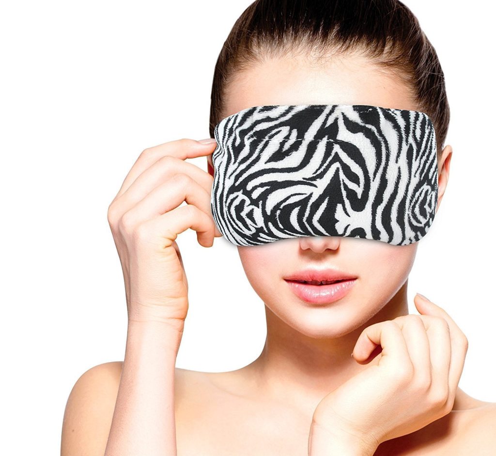 FOMI Hot Eye Mask Clay Bead Filling, Lavender Scented, Zebra Design