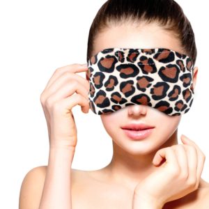 FOMI Hot Eye Mask | Clay Bead Filling, Lavender Scented, Leopard Design - Soothing Moist Heat - FoMI Care