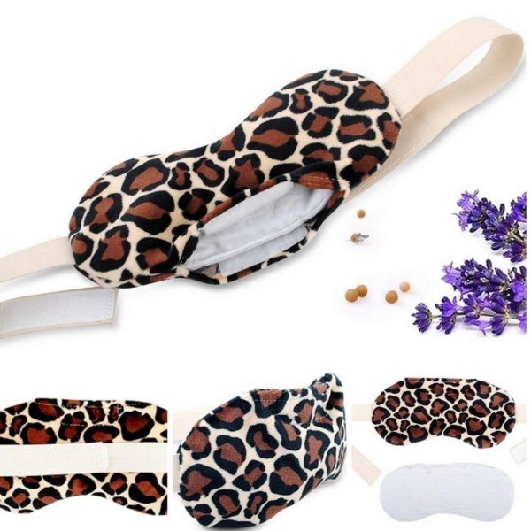 FOMI Hot Eye Mask | Clay Bead Filling, Lavender Scented, Leopard Design - Soothing Moist Heat - FoMI Care