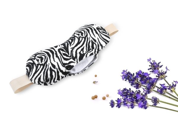 FOMI Hot Eye Mask | Clay Bead Filling, Lavender Scented, Zebra Design - Soothing Moist Heat - FoMI Care