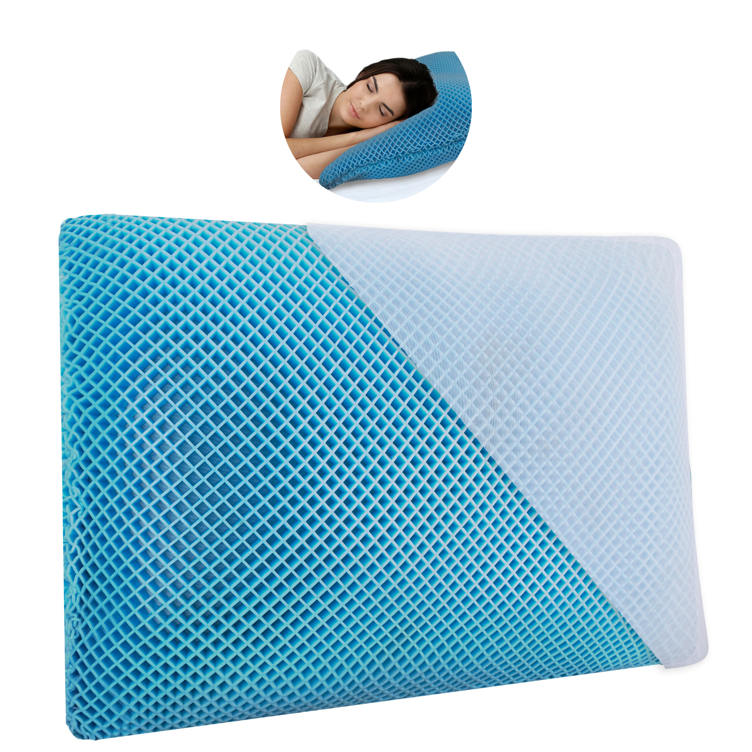 Cooling Gel Lumbar Pillow for Sleeping Memory Foam Thickest 3